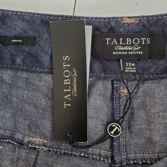 Talbots Woman Petites Heritage Pants Size 22W Linen Cotton Blend Wide Leg NEW - Picture 12 of 13